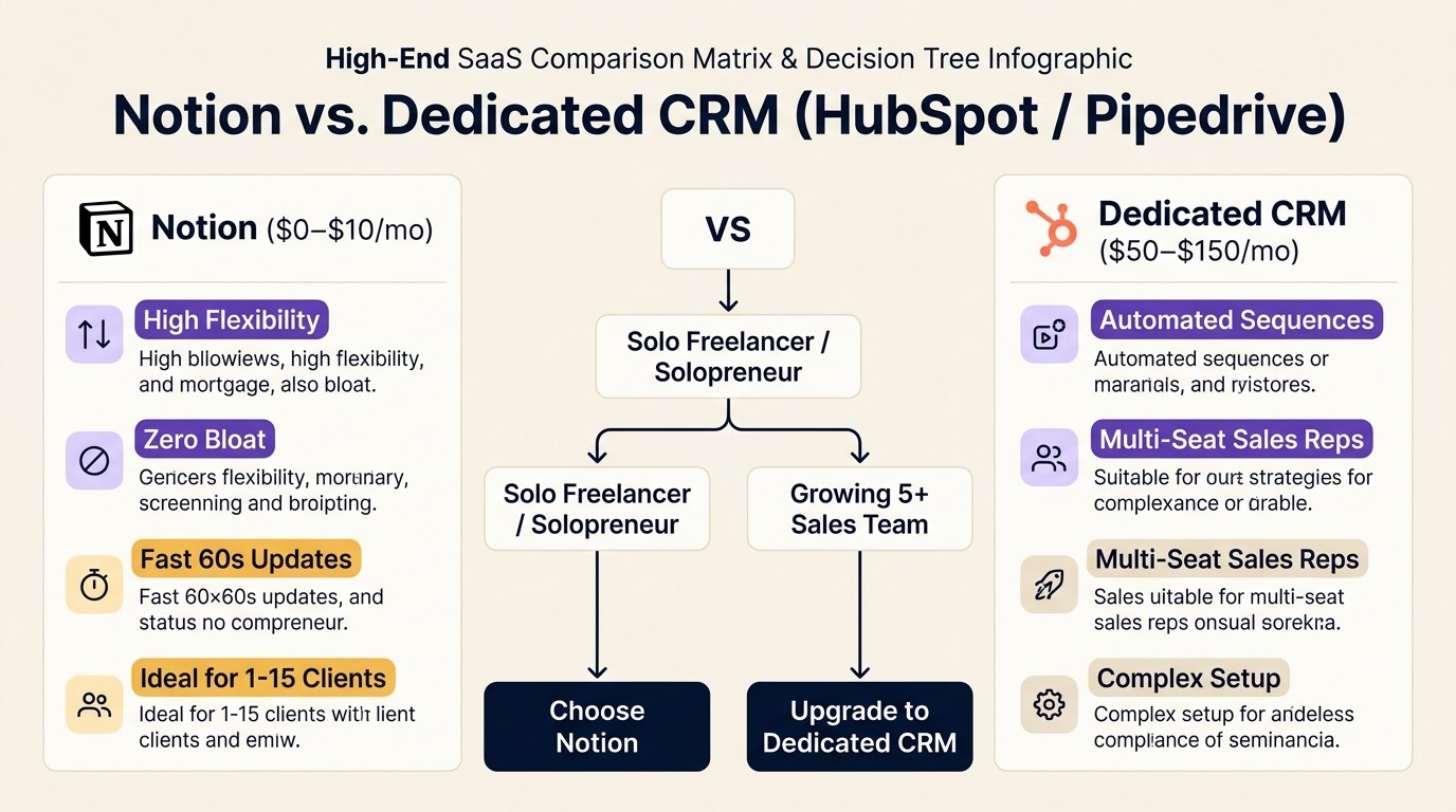 Notion vs. Dedicated CRM for Solo Freelancers: When Does an Upgrade Actually Make Sense?